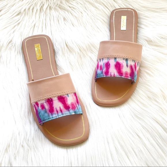 Band slide sandals tie dye square toe nude - Picture 8 of 8